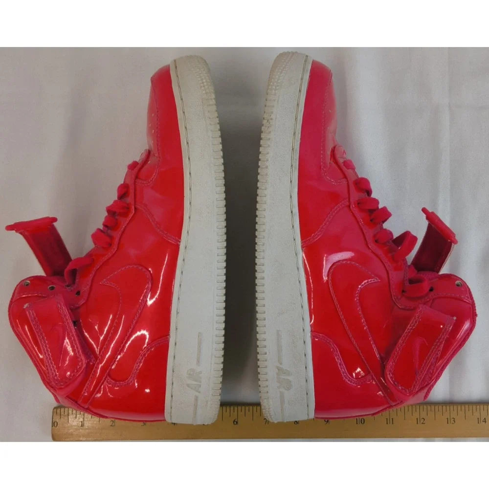 Nike Airforce 1 Sneakers High Patent Red Sparkle Men's 8.5 D 2018 #W5265